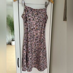 Dynamite Pink Floral Slip Midi Dress
